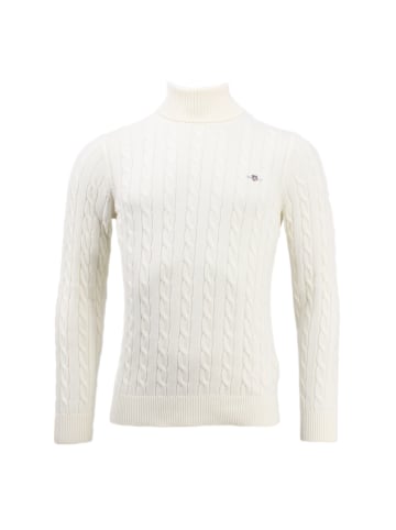 Gant COTTON CABLE TURTLE NECK in Cream