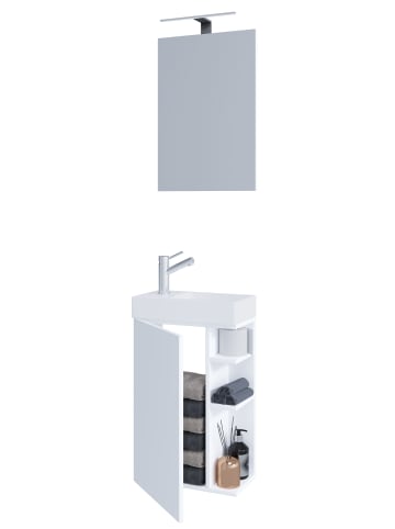VCM  2-tlg Waschtisch Badmöbel Lumia Spiegel in Weiß