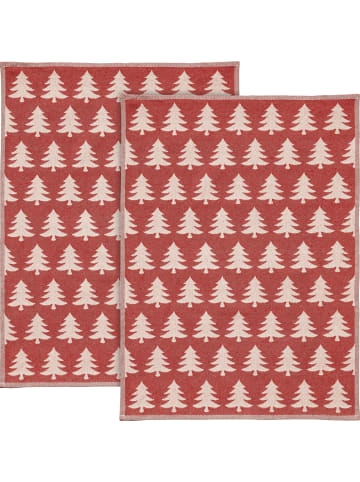Erwin Müller Baumwolle, Jacquard Geschirrtuch 2er-Pack in rot