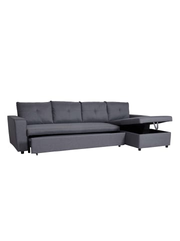 MCW Ecksofa mit Bettkasten L16, Dunkelgrau