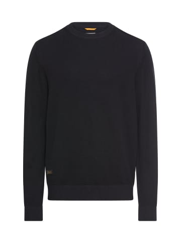 Camel Active Strickpullover mit Rundhalsausschnitt in Navyblau