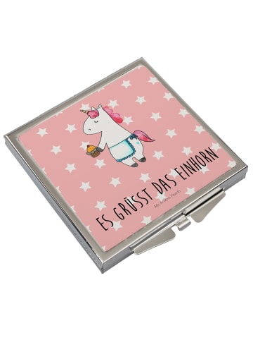 Mr. & Mrs. Panda Reisespiegel Einhorn Muffin mit Spruch in Rot Pastell