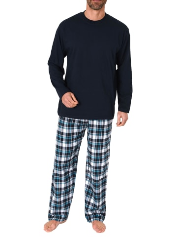 NORMANN Schlafanzug lang FlanellHose - 74957 in marine