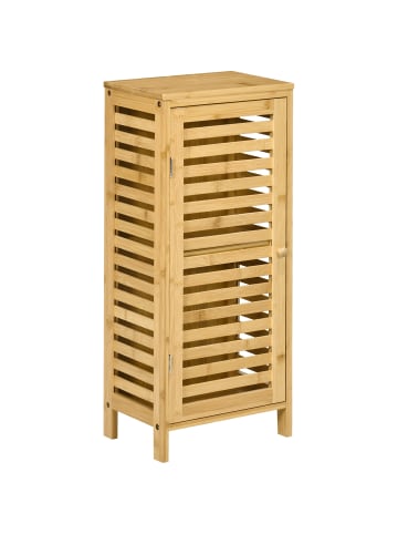 Kleankin Badezimmerschrank-30L x 19,9B x 70H cm-Naturholz