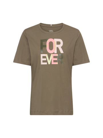 Camel Active T-Shirt aus reiner Baumwolle in Graugrün