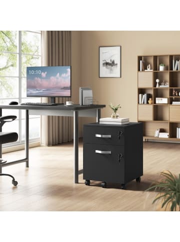 VASAGLE Aktenschrank Custos in Schwarz - (B)43.8 x (H)54.4 x (T)40 cm