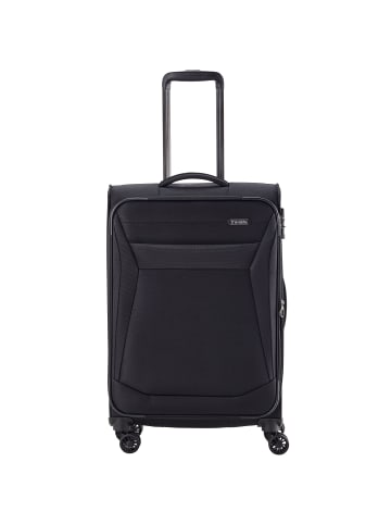 travelite Chios 4 Rollen Trolley 67 cm mit Dehnfalte in schwarz