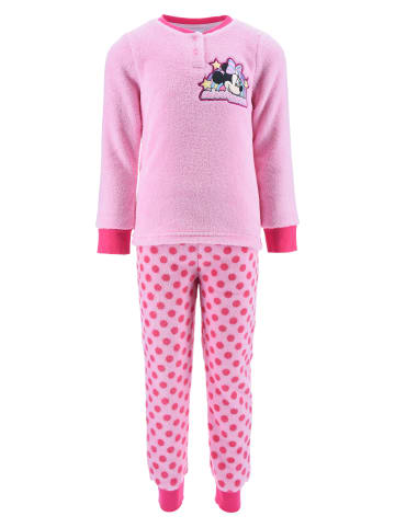 Disney Minnie Mouse 2tlg. Outfit: Schlafanzug Langarmshirt und Hose in Rosa