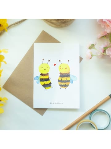 Mr. & Mrs. Panda neujahrskarte Biene Verliebt ohne Spruch in Weiß