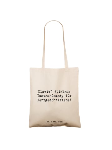 Mr. & Mrs. Panda Laptoptasche Spruch Klavier Tasten mit Spruch in Creme
