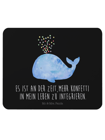 Mr. & Mrs. Panda Mauspad Wal Konfetti mit Spruch in Schwarz