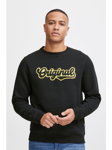 BLEND Sweatshirt Sweatshirt 20716045  Basic Rundhalspullover mit kleinen Brustprint in Schwarz