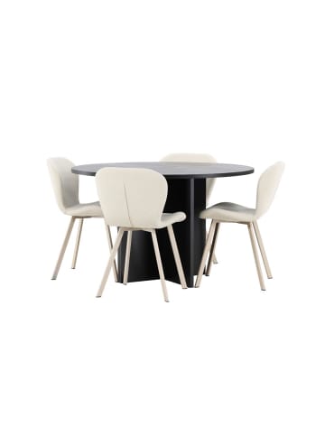 ebuy24 Essgruppe Strada (4-teilig) Schwarz 120 x 120 cm