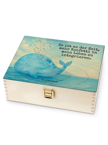 Mr. & Mrs. Panda Teebox Wal Konfetti Design mit Spruch in Weiß