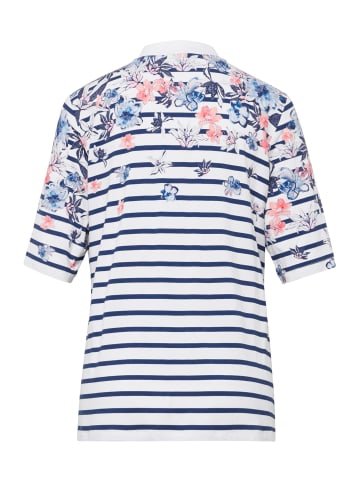 GOLDNER Hautangenehmes Druck-Poloshirt in weiß / blau / koralle / gemustert