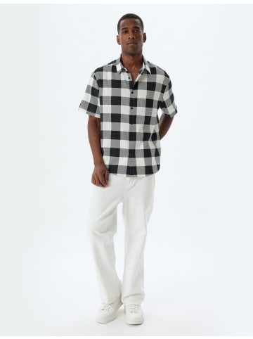 KOTON Shirt in Schwarz Karomuster