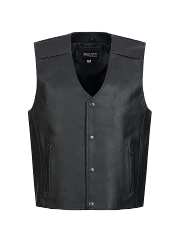 PAULGOS Lederweste Biker Kutte Echtleder BW3 in schwarz