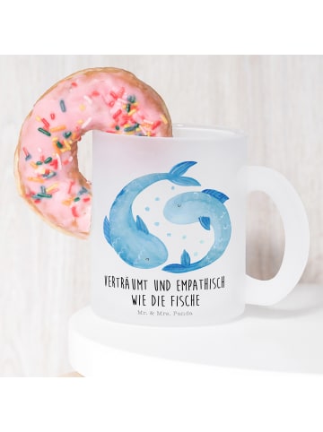Mr. & Mrs. Panda Trinkbecher Sternzeichen Fische mit Spruch in Transparent