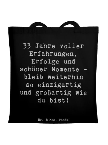 Mr. & Mrs. Panda Tragetasche Spruch 33. Geburtstag mit Spruch in Schwarz