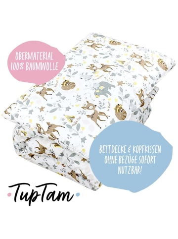 TupTam Kinder Bettdecken Set Gemustert in braun/grau