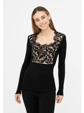 TOOCHE Langarmshirt "Dark Orchid" in Schwarz