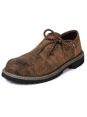 PAULGOS Haferlschuhe Trachten Schnürschuh Echtleder ANTIK in Whiskybraun