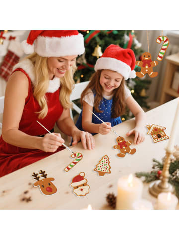 ARTNANAS DIY Malen nach Zahlen 8er Set -"Weihnachtsanhänger" 