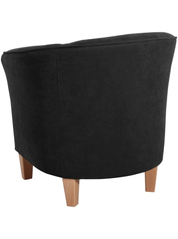58 aufm Kessel SESSEL Karine Bezug Veloursstoff Buche natur / schwarz