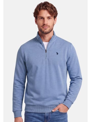 U.S. Polo Assn. U.S. POLO ASSN. Herren Pullover Half Zip P017 in Hellblau - Navy