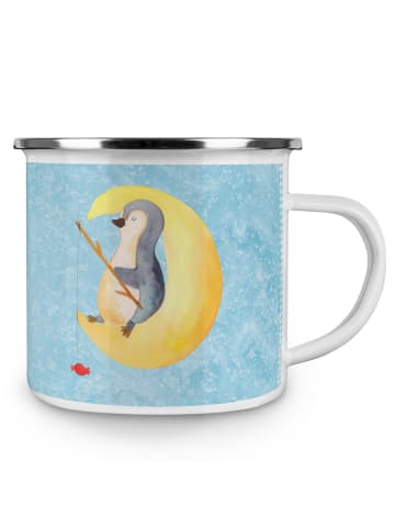 Mr. & Mrs. Panda Becher Emaille Pinguin Mond ohne Spruch in Eisblau