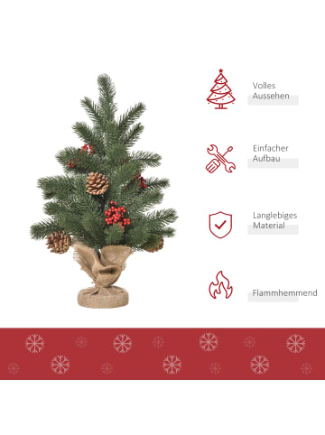 HOMCOM Weihnachtsbaum in Grün 28L x 28B x 50H cm