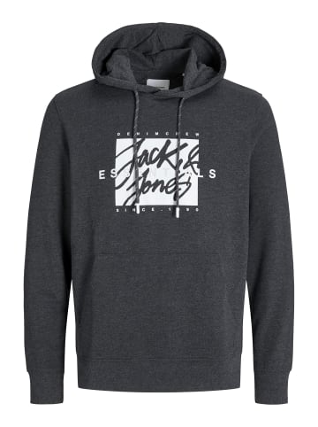 Jack & Jones Kapuzenpullover in Dark Grey Melange