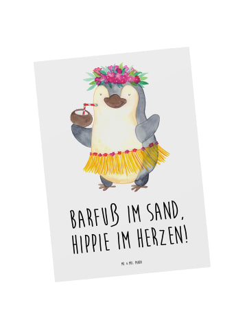Mr. & Mrs. Panda Postkarte Sommer Hippie mit Spruch in Weiß