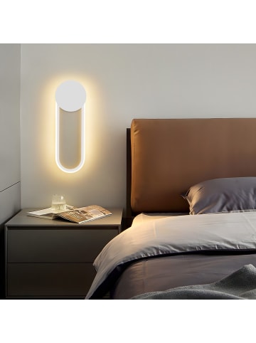 ZMH Wandleuchte LED in weiß 12W Modern 3000K warmweiß Hallampe L 41.5cm