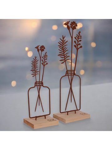 UNUS Aufsteller Blumenvase 2er Set in Rost
