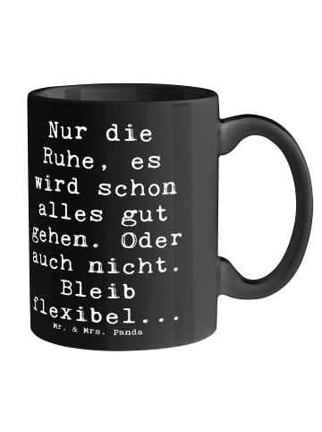 Mr. & Mrs. Panda Geschenktasse Spruch Gelassenheit in Krisen mit... in Schwarz