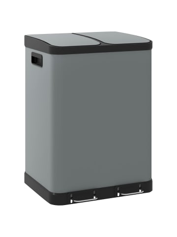 HOMCOM Mülleimer in Grau 48,8L x 39,5B x 67H cm