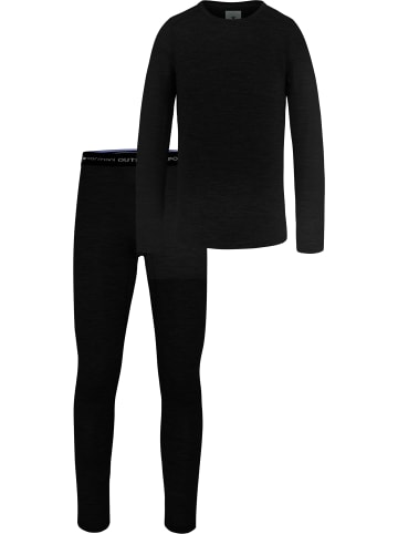 Normani Outdoor Sports Kinder Merino Thermo Unterwäsche in Schwarz