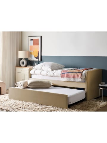 Beliani 3-tlg Tagesbett TROYES in Beige