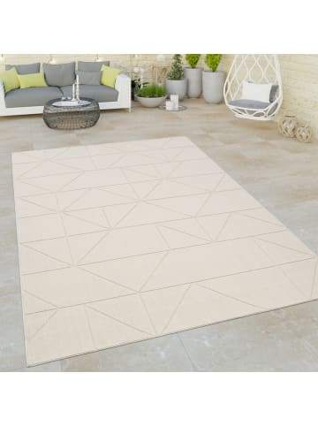KADIMA DESIGN Outdoor Teppich Unifarben Geometrisch Balkon, Terrasse in Creme