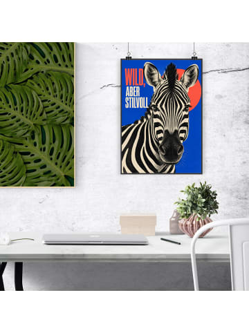 Plakat Zebra trendbewusst Design mit Spruch in Weiß