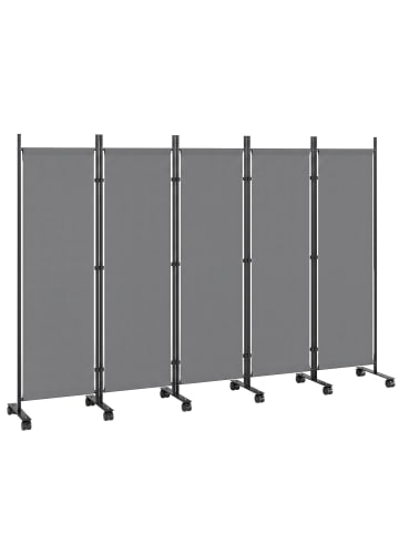 Outsunny Paravent in Dunkelgrau 252L x 40B x 170H cm