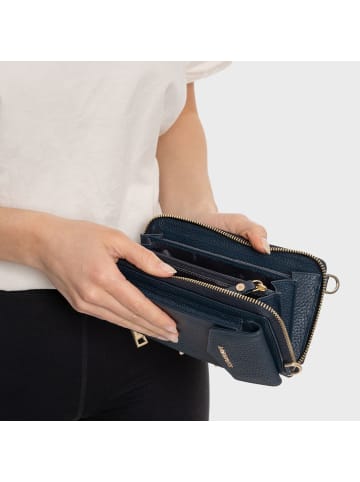 Lazarotti Bologna Leather Zip-Around Geldbörse Handytasche Leder 19 cm in navy-2