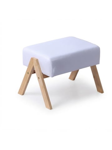 relaxdays Fußhocker in Creme/ Natur - (B)40 x (H)30 x (T)28 cm