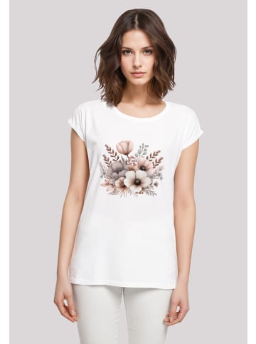 F4NT4STIC T-Shirt Blumenstrauß Boho in weiß