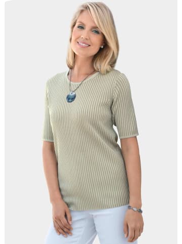 GOLDNER Kurzgröße: Pflegeleichter Pullover in hochwertiger Rippenstruktur in salbei