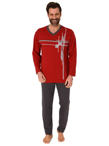NORMANN Schlafanzug langarm Pyjama - 77896 in rot