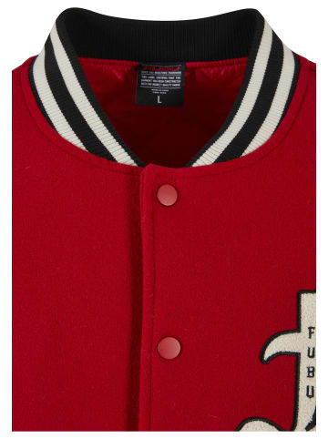 FUBU College Jacket in red/offwhite/black