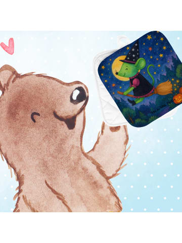 Mr. & Mrs. Panda Topflappen Hexe Fliegt Design ohne Spruch in Weiß