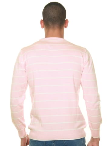 FIOCEO Pullover in rosa/weiss